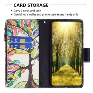 Patterns Cases For Samsung A25 A24 A05 A14 A34 A54 S23 FE A04 A33 A23 A53 A73 Ultra Plus 4G 5G Zipper Wallet Leather Phone Case