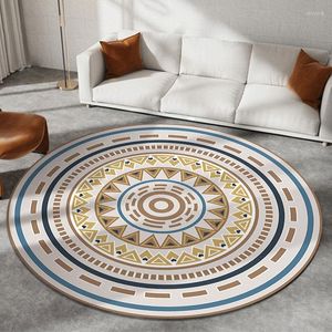 Dywany bohemijskie runda do dekoracji salonu duże dywaniki na dywan sypialnia krzesło komputerowe mata drzwi wejściowa do prania