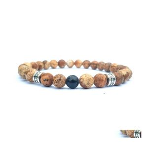 Автомобиль DVR Beadered Strands 10 %/Set Bearse Bears Bracelet 6 мм картинка Jasper для мужчин Женщины -ювелирные изделия из ручной работы браслеты Dhmeq