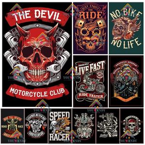 Motocicleta Pintura de arte retrô Cartaz de metal Placa de metal Placa vintage Placa de lata Garagem Placa de decoração de parede de clube Man Cave Oficina Decoração personalizada Tamanho 30X20cm w02