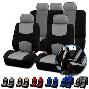 Updated Universal Car Seat Covers Business Polyester Sponge Materail Detachable Headrests Soft Comfortable Washable Car Cushion