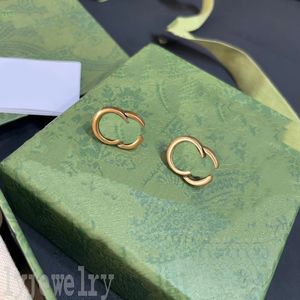 Doppelte Buchstaben Ohrringe Damen Ohrstecker Designer Ohrringe Liebe Mann Gedenktag Geschenk Hochzeit Hiphop Mädchen Orecchini Männer Schmuck Luxus Ohrring ZB016 F23