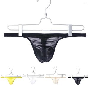 Underpants Men Ultra-Thin T-Back Sexy Sheer Mesh Smooth Underwear Ice Silk Comfortable Breathable Quick Dry Soft Bikini Thongs