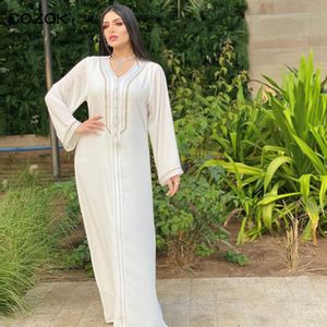 Ethnic Clothing White Kaftan Dubai Abaya Turkey Muslim Hijab Dress Islam Abayas Dresses For Women Robe Djellaba Caftan Ensemble Femme Musulmane 230227