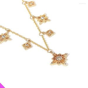 Anhänger Halsketten Großhandel 10 Golden Star Intarsien Kristall Halskette Damen Retro Klassische Schmuck Mode Geschenk 2023 Produkt