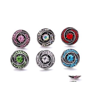 car dvr Clasps Hooks Wholesale Mix Rhinestone Snap Buttons Clasp 18Mm Metal Decorative Vintage Button Charms For Diy Snaps Jewelry Finding Dhw3V