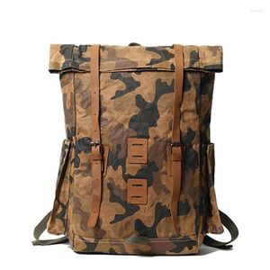 Backpack Canvas Waterproof Outdoor Travel Large Capacity Mountaineering Bag Camouflage Camping