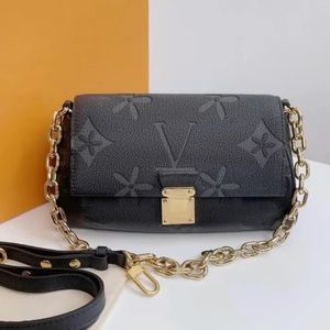 Vintage m45813 m45859 favori mm crossbody çanta kadınlar erkek lüks tasarımcı flep orijinal deri küçük debriyaj tote zinciri kabartmalı el çantası iki omuz kayışları çanta