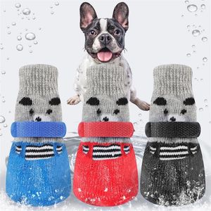 Dog Apparel 4Pcs/Lot Pet Socks Waterproof Balloon Rubber Rain Footwear Cat Shoes Puppy Chihuahua Thick Warm Anti-slip Snow Booties