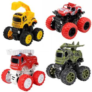 Diecast Model Cars Inertia Four-Wheel Drive Off-road fordon Toy Militär Fire Truck Boys Bilar Gift Hot Toys for Kids 2 to 4 YearJ230228J230228