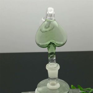 Raucherzubehör 10 mm erhöhte farbige Pfirsich-Herz-Kessel-Glasbongs Glas-Rauchpfeife Wasserpfeifen Bohrinsel Glasschüsseln Ölbrenner