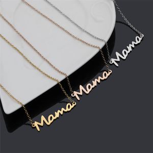 Fashion Mothers Day Rose Gold mama Letters Pendants Designer Necklace Woman South American Silver Plated Pendant Alloy Necklaces Fashion Jewelry Chokers Gift