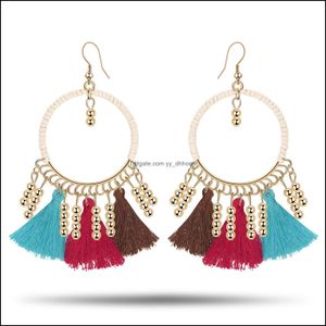 Dangle Chandelier Bohemian Earrings Thread Beaded Tassel Fringe Drop Gifts For Women Daily Jewelry 5 Color Delivery Dhduv