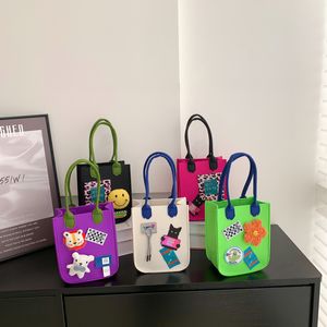 Tasarımcı çanta sevimli çizgi film karakterleri ambroidered el çantası renkli mini çanta