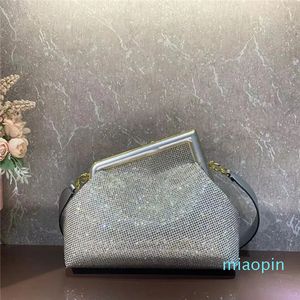 Clip Crossbody First Shoulder Bag Women Diamonds Handbag Purse Removable Strap Gold Hardware 5a Quality Hand Clutch Wallets Metal Letter Clip