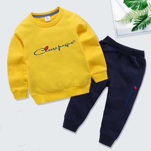 1-13 anni Set di vestiti per bambini da bambino per bambini Top a maniche lunghe alla moda con pantaloni Abiti per abiti da autunno per bambini