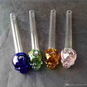 Bones huvud bongs tillbehör glas vattenrör rökrör percolator glas bongs olje brännare vatten rör olje riggar rökning med dropper