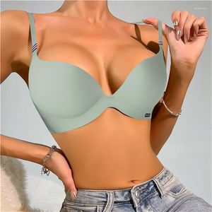 Yoga Outfit Plus Size Ladies Bra Thin No Steel Ring Comfortable Breathable Adjustable Underwear Push Up Sexy Women Lingerie