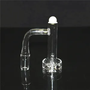 Wasserpfeifen, sandgestrahltes, vollständig geschweißtes Quarz-Terp-Slurper-Banger-Set, Rauchnägel mit abgeschrägter Kante und Quarzkappe, 20 mm Außendurchmesser für Glaspfeifen, Wasserbongs, Dab-Rig