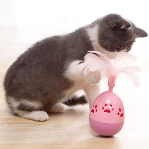 Cat Toys Interactive Funny Pet Tumbler Ball Toaser Wobble z piórkiem