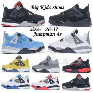 2023 Chaussures pour enfants 4 Basketball 4s Designer Sneakers Boys Military Black Cat Trainers Baby Kid Shoe Fire Red Thunder Girls Children Youth Toddler Enfants Gray 26-37