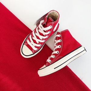 Mandrini classici Casual anni '70 Bambini Giocano con gli occhi Scarpe di tela con cuore rosso Sneaker con stella Chuck 70 Bambini Neonati Neonati Forma grande 11