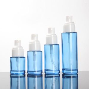 Storage Bottles 120ML Glass Spray/Lotion Container Green/Blue Serum Pump Bottle