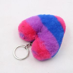 Portachiavi Pelliccia artificiale Pom-pom Portachiavi Donna con stampa leopardata Borsa per cellulare Portachiavi Ciondolo amore Decorazione