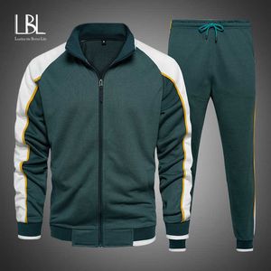 TRABALHOS MENINOS 2023 NOVO CASUAL CASual Wear Wear Men's Autumn Zipper Jacket Pants Conjunto 2 Conjuntos de Moda Sportswear Sports de Men fina 2 Conjuntos de rua masculino Z0224