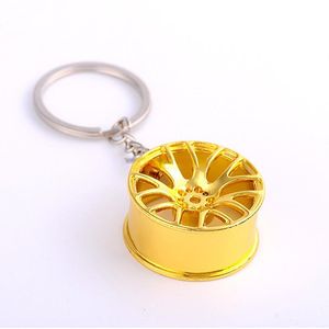 Kvalitetsmetallhjulnav nyckelringar Auto Sports Car Keychain Pendant Silver Gold Fashion Jewelry Bag hänger
