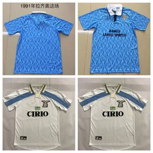 89 91 99 00 01 Koszulki piłkarskie Retro Lazio Nedved Nesta Mancini Gascoigne Salas Vintage Football Shirt S-2xl Top Thai Quality