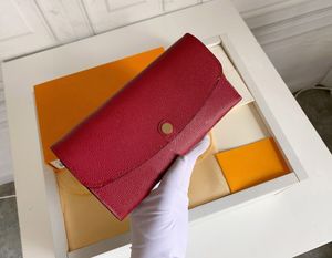 Modedesigner plånböcker lyxiga smala handväska kvinnors koppling högkvalitet präglade monogram blixtlås mynt pursar damkorthållare original låda dammväska #369d