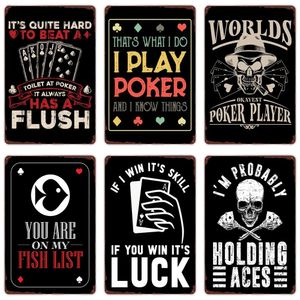 That's What I Do art painting I Play Poker Vintage Metal Tin Signs Bluffing Funny Art Poster Play Card Plaque Home Bar Cafe Casino Wall Decoration Size 30X20cm w02