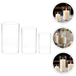 Candle Holders Holder Shade Tube Chimney Cover Cylinder Shades Open Ended Dining Room Light Fixture Lamp Desktop Sleeve Transparent Vase