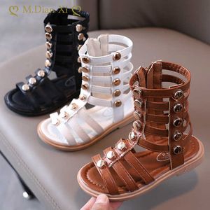 Sandals Kids Black Crystal Jelly Sandals Boots Back Zipper Bow Roma Shoes Party Princess Shoes para crianças meninas de meninas de criança botas Z0225