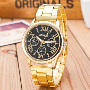 Wristwatches Brand 3 Eyes Silver Geneva Casual Quartz Watch Women Stainless Steel Dress Watches Relogio Feminino Ladies Clock Will22