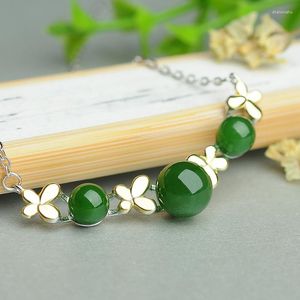 Zincirler 925 Gümüş ve Tianyu Tavuklar Jade Collarbone Zincir Taşıma Boncukları Kolye Sertifikası Ekli