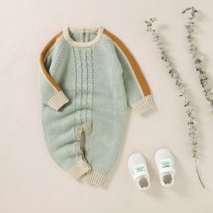 Jumpsuits Baby Rompers Born Bebes unisex swetry Jumpsuits swobodne długie rękawy o szyja dla niemowląt chłopcy kombinezon ubrania jesienne zima 230228