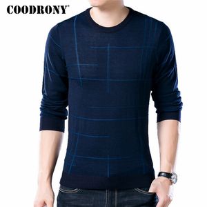 Męskie swetry Coodrony Soft Cashmere Sweters O Neck Wool Pullovers Autumn Winter Warm Sweater Men Men Men Odzież Plus Size Pull Homme 230228