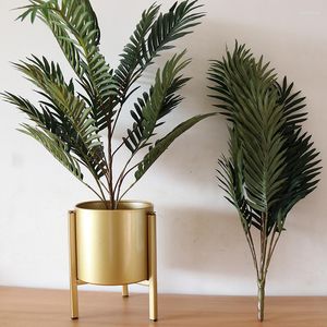 Flores decorativas grandes 70 cm de seda de seda de bambu folhas de palmeira planta árvore caseiro em casa mobiliário bonsai em vasos de plantas