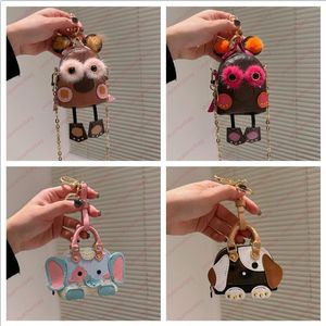 Owl coin purse Puppy shell bag hanging key chain Mini backpack decorated with keys rings girl Cute Coins bag women purse pouch accessory