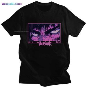 Men's T-Shirts Anime Berserk Guts Harajuku High Street Comic Print Men's Tops Summer Short-seved Cotton Loose Casual High-quality T-shirt 0228H23