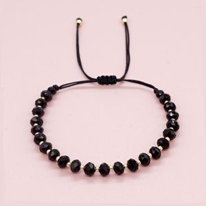 Strand Go2Boho Fashion Jewelry Adjustable Strap Bracelet Gold Color Seed Bead Black Crystal Bracelets For Women Accessory Jewellery