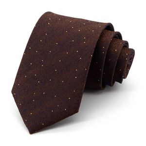 Pescoço laços de pescoço laços marrons para homens de alta qualidade de 8cm de luxo de luxo moda de galheta formal colktie masculino j230227