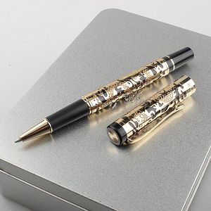 Jinhao 5000 ヴィンテージ金属ローラーボールペン美しいドラゴンテクスチャ彫刻 0.7 ミリメートルインクオフィスビジネスかわいいゲルペン