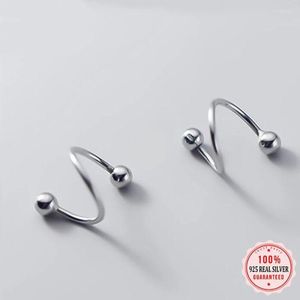 Ryggarörhängen 925 Sterling Silver Women's Small Ball Beads Ear Bones Buckle Ring tätt packad Mini Double Earring DA1157