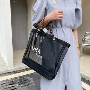 Special Letter Mesh Handbag Women Girl Letters Tote Bag Beach Bags Gift for Love Girlfriend