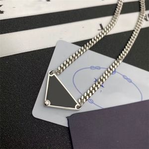 Hiphop pendant necklace designer womens necklaces versatile gifts mens link chain letter triangle plated silver fashionable jewelry luxury necklace ZB011 F4