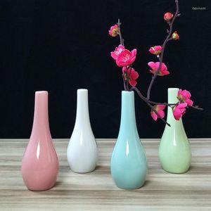 Vasi in ceramica artigianale vaso bianco blu verde rosa creativo arredamento per la casa Xinqing semplice e moderno all'ingrosso di fabbrica