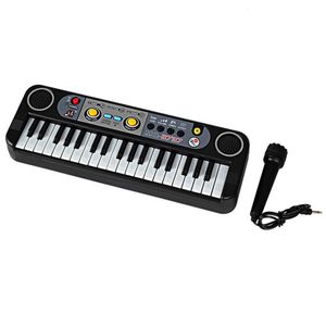 Trummor Percussion Kids Musical Instrument Toys Piano Mini 37 Keys Electone Keyboard med mikrofongåvor Lärande Education Toys for Childrens 230227